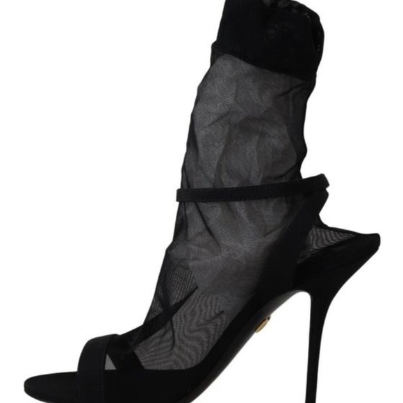 Dolce and Gabbana mesh sock ankle strap heel sandals - Picture 8 of 11